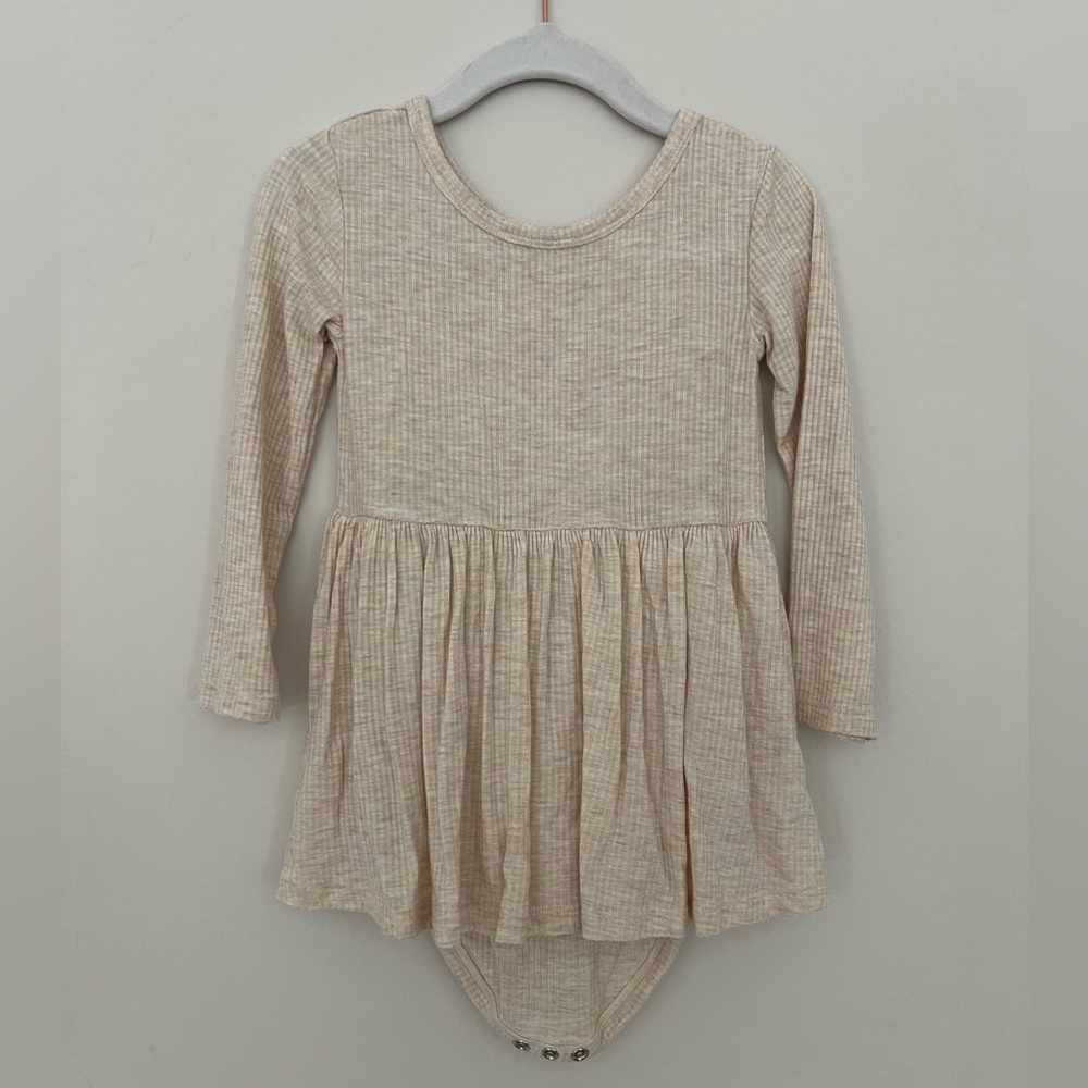 Little Sleepies Heather Oatmeal Ribbed Dress 18-24mo